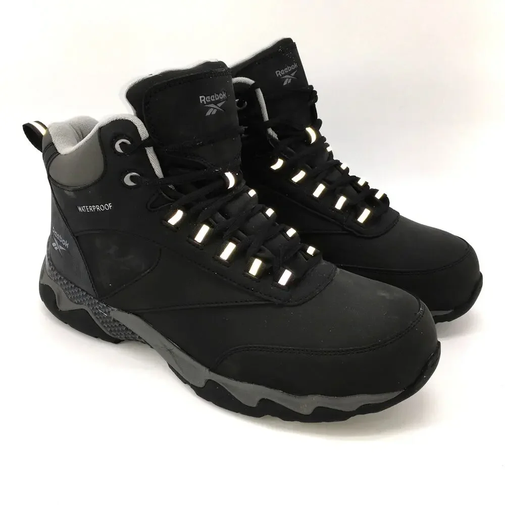 Reebok Beamer Waterproof Composite Toe Athletic Work Boot Mens 11.5 M Black NWOT